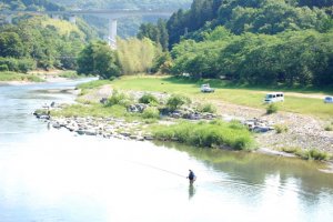 Uchiko's rivers are popular for fishing.