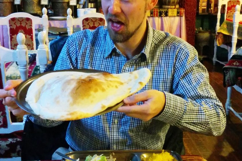 Some of the biggest naan bread I have seen! 