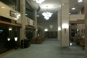 The lobby on a late evening