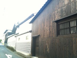 Down a small road around the back of Hazama sake brewery.