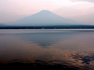 Mount Fuji reflected on the surface of the lake