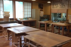 Just a few of the tables used to make soba. It is great for not only individual travelers, but also large groups.