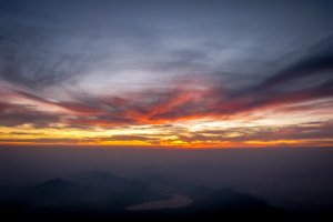 Sunrise from the summit of Mount Fuji