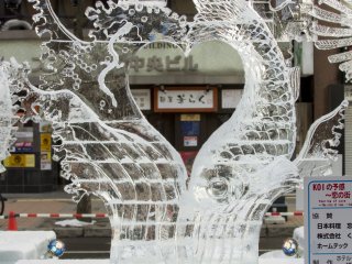 An elegantly crafted ice sculpture