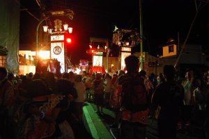 Wajima's streets are full of lights and festival sounds
