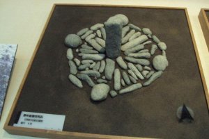 Museum exhibit of one of the outside stone circles.