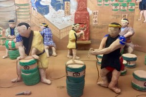 Diorama depicting soy sauce brewing in Edo Period Noda City