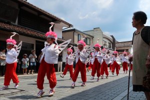 Kosagi: Elementary school students dress up and dance a cuter version of the Heron dance
