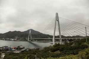 Cycling towards Ikuchi Bridge 