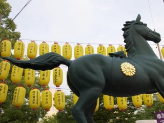 Gokoku-jinja Shrine is decorated with hundreds of lanterns
