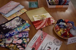 You'll find kimono crafts available for purchase