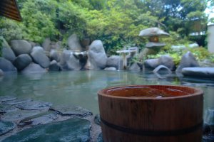 Natural hot spring water in Tamatsukuri Onsen