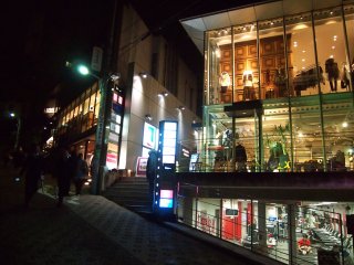 The glass windows of retail shops look classier perched on a slope.