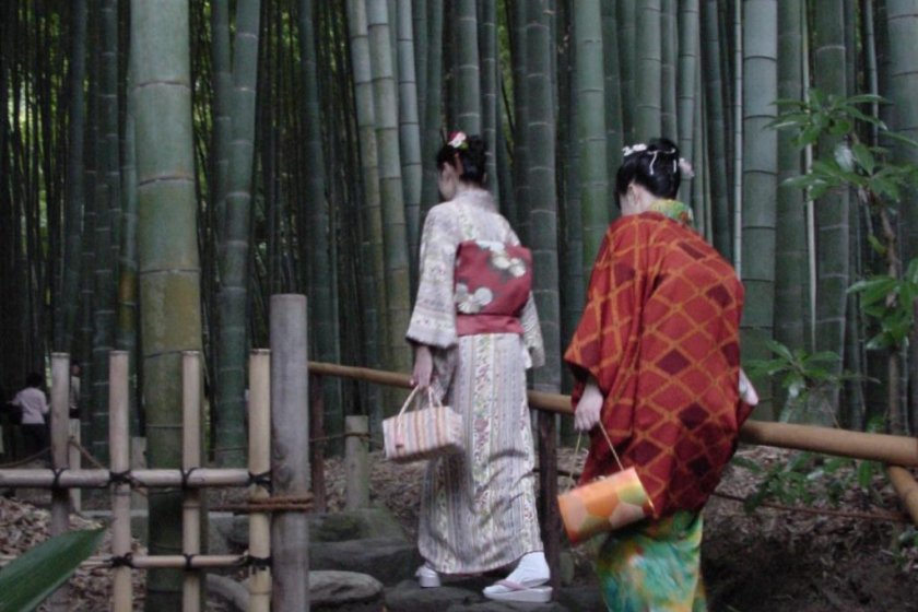 Entrance to Hokoku-ji Temple\'s sublime bamboo grove