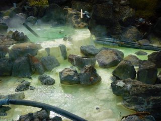 The Sugawa Plateau Hot Springs where you can dip your feet right into the hot spring water coming from a surface spring or you can take a dip in the public baths.