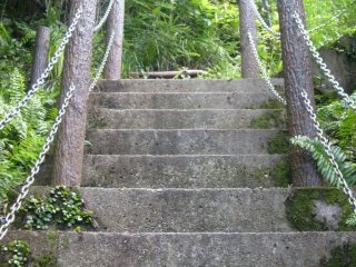 Steps up towards the summit