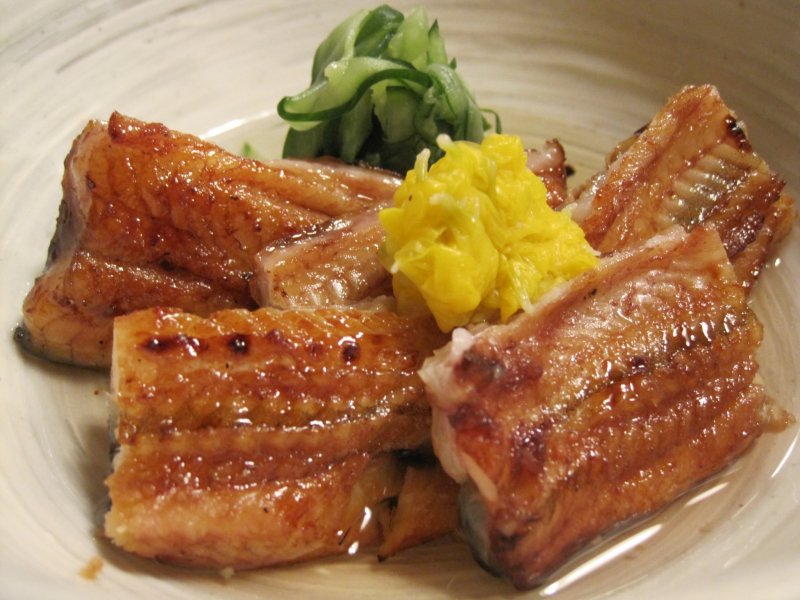 <p>Uzaku, grilled eel with cucumber in vinegar sauce</p>