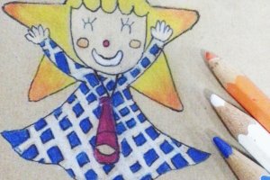 ภาพวาด Sorakara-chan มาสคอตของหอคอยแห่งนี้ที่วาดโดยฉันเอง รอยยิ้มของเธอทำฉันยิ้มทุกครั้งที่มอง