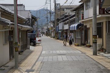 The museum is on this old-style street in Nagato