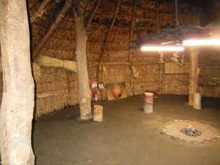Inside one of the huts.
&nbsp;