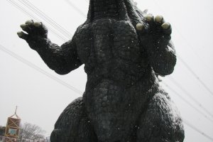 A view of the Godzilla Slide with the entrance to the slide visible.