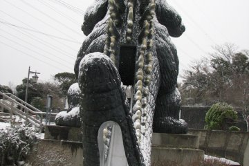 <p>A view of the slide down Godzilla&#39;s tail.</p>