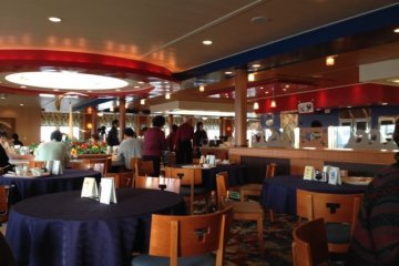 <p>The main buffet restaurant on the ferry.</p>