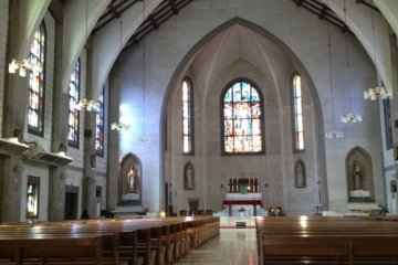 Inside Nunoike Cathedral.