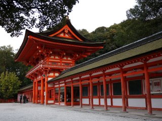 View of the main gate from the shrine courtyard