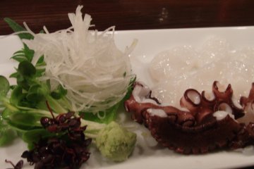 Fresh octopus sashimi