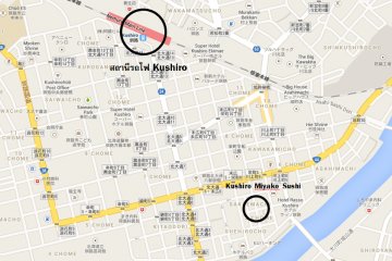 <p>แผนที่เดินทางไปร้านจากสถานี Kushiro เพียง 10 นาที</p>