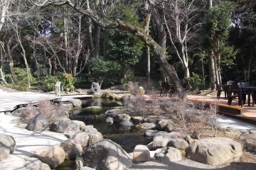 <p>You can sit outside by this peaceful little brook</p>
