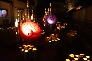 <p>A display of luminaries in central Yamaga</p>