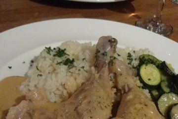 The chicken was tender and melted in the mouth.