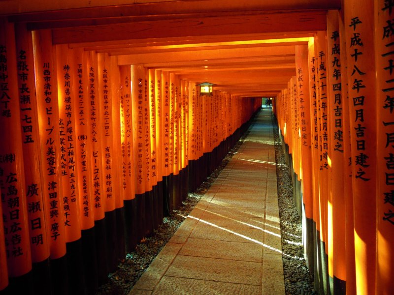<p>Almost completely covered with torii.</p>