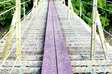 <p>Are you brave enough to cross it? The path bounces up and down as you step on this suspension bridge</p>