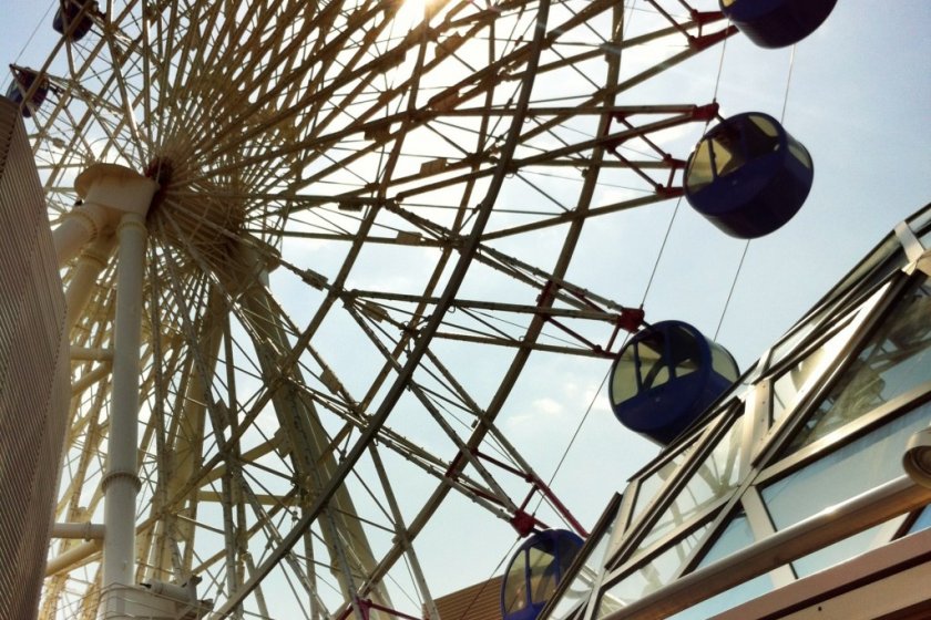 Kururin Ferris wheel on the roof of Iyotetsu Takashimaya