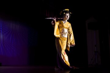 <p>Modern kabuki dance at the theatre on the basement level</p>