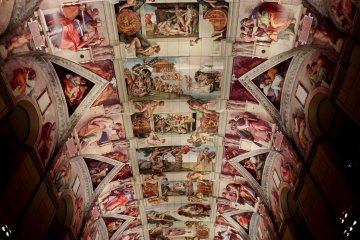 <p>Vault Painting of Sistine Chapel (Cappella Sistina) by Michelangelo. You can see it without visiting the Vatican!</p>