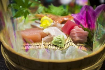 <p>A range of fresh sashimi as part of the kaiseki dinner course</p>