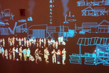 <p>Outside experience areas are mostly info panels, but this room also has a picture show projected onto the wall.&nbsp;</p>