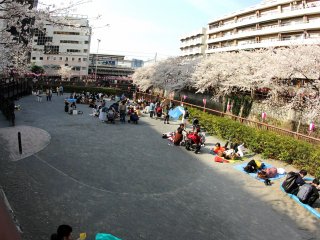 Many people brought blankets and they sat down to eat and drink and enjoy the beautiful scenery.&nbsp;