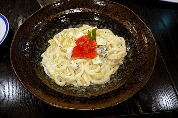 <p>My order was udon with cheese sauce, and it was totally delicious</p>