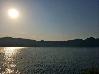 Enjoying the sunset at Lake Motosuko late May. Clear skies and an average temperature of 65&deg;F.