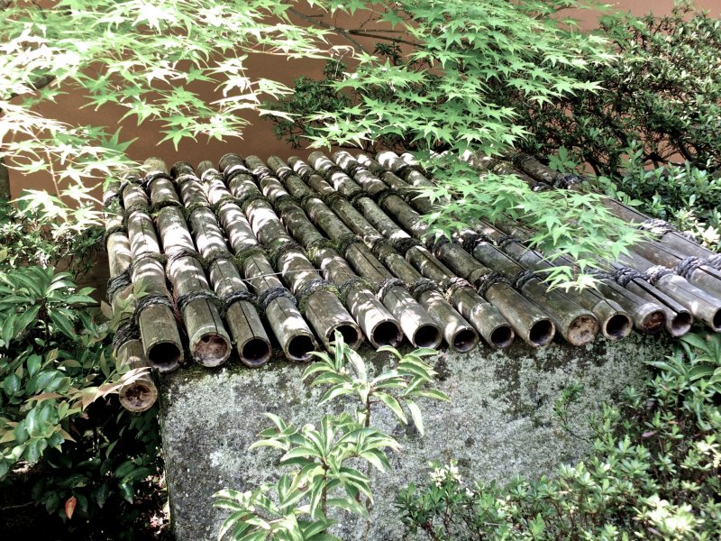 <p>A bamboo well cover</p>