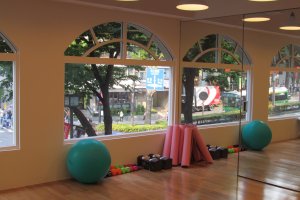 The fitness studio has a great variety of equipment you can use