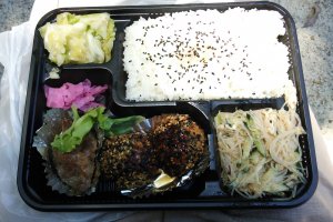 The best bento I&#39;ve ever had, with oven-baked tuna and sesame meatballs. The flavors and textures were contrasted perfectly.