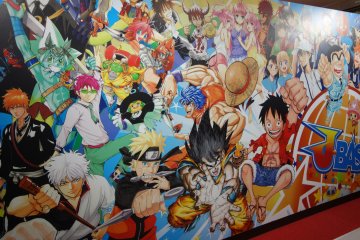 Collective mural featuring all Shonen Jump characters
