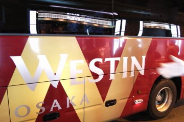 Shuttle bus of the Westin Hotel departs from Sakurabashi Gate bus stop at JR Osaka station every 15 minutes