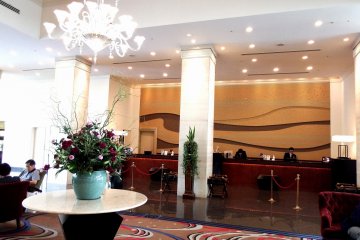 Check-in counter and lobby